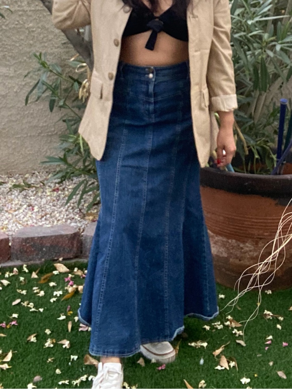 Vintage Denim Maxi Skirt